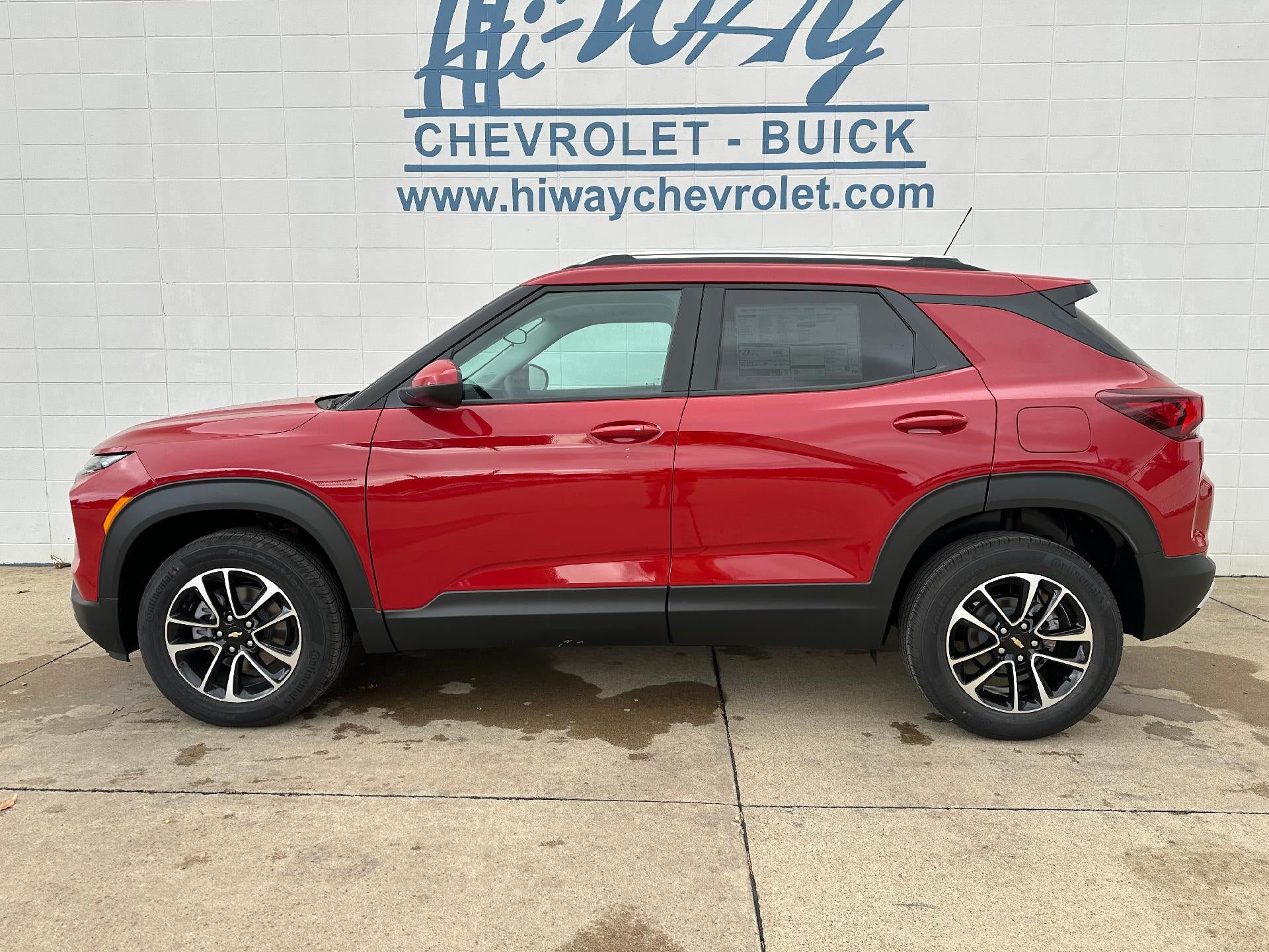 2026 Chevrolet Trailblazer LT in Apex Red — front three-quarter view